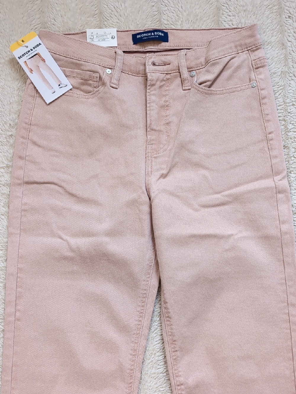 Scotch & Soda NWT High Rise Slim Jeans Women's 6 Salmon Pink